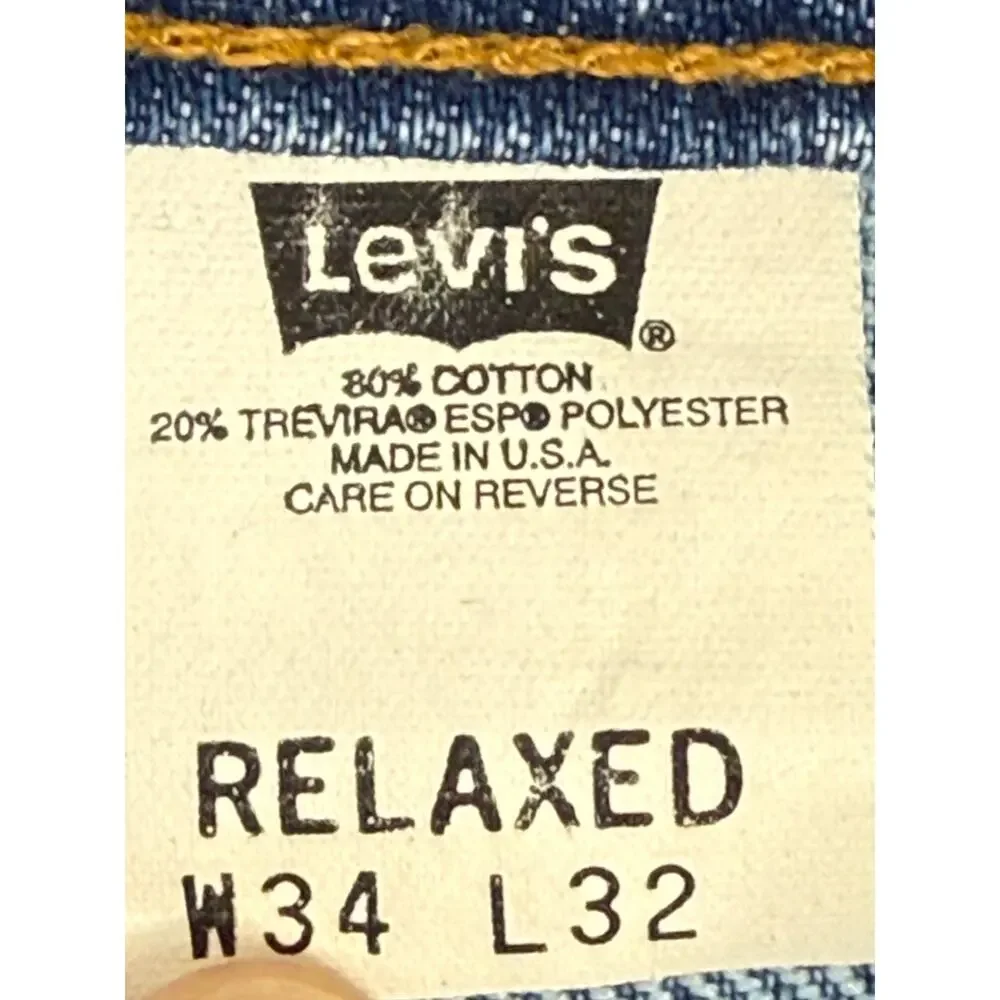 Levi's 540 Denim Jeans Vintage 1994 Orange Tab Made in USA Relaxed 34x32 Retro